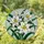 Three White Lilies Stained Glass Art - Tiffany Inspired Daffodil Yellow Green Mosaic for Home Decor Stained Glass Suncatcher - 1