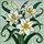 Three White Lilies Stained Glass Art - Tiffany Inspired Daffodil Yellow Green Mosaic for Home Decor Stained Glass Suncatcher - 5