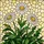 Three Daisy Flowers Stained Glass Mosaic Tiffany Style - White Yellow Bloom Green Leaves Stained Glass Suncatcher - 5
