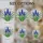 Tiffany Stained Glass Grape Hyacinth Flowers - Intricate Blue Bell Florets & Green Leaves Stained Glass Suncatcher - 4