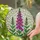 Fuchsia Pink Foxglove Stained Glass Mosaic - Glowing Tiffany Floral Art Design Stained Glass Suncatcher - 2