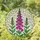 Fuchsia Pink Foxglove Stained Glass Mosaic - Glowing Tiffany Floral Art Design Stained Glass Suncatcher - 1