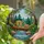 Raccoon Baby Forest Waterfall Tiffany Stained Glass Art - Nature Wildlife Home Decor Stained Glass Suncatcher - 2
