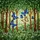 Blue Butterflies Stained Glass Forest Interior - Tiffany Jewel Tone Mosaic Dappled Sunlight Stained Glass Suncatcher - 5