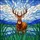 Majestic Deer Buck Antlers Stained Glass Tiffany Style - Nature Wildlife Home Decor Stained Glass Suncatcher - 5