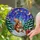 Fluffy Squirrel Gift Box Stained Glass - Winter Forest Night Sky Christmas Holiday Decor Stained Glass Suncatcher - 2