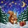 Fluffy Squirrel Gift Box Stained Glass - Winter Forest Night Sky Christmas Holiday Decor Stained Glass Suncatcher - 5
