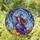 Green Witch Jack-O-Lantern Pumpkins Autumn Leaves - Starry Night Fall Fantasy Art Stained Glass Suncatcher - 1