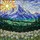 Majestic Mountain Landscape Tiffany Stained Glass Forest Daisy Field Sun Art Stained Glass Suncatcher - 5