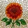 Dahlia Flower Stained Glass Tiffany Style Mosaic - Fiery Orange Red Green Jewel Tones Stained Glass Suncatcher - 5