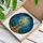 Golden Retriever Stained Glass Tiffany Moon Stars Night Sky Pine Forest Jewel Tones Stained Glass Suncatcher - 3