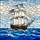 Tiffany Stained Glass American Flag Galleon Ship Sailing Ocean Waves Seascape Stained Glass Suncatcher - 5