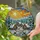 Rustic Cabins Snow Pine Trees Sun Mountains Winter Landscape Tiffany Glass Art Stained Glass Suncatcher - 2