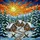 Rustic Cabins Snow Pine Trees Sun Mountains Winter Landscape Tiffany Glass Art Stained Glass Suncatcher - 5