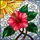 Ruby Red Hibiscus Flower Stained Glass Mosaic Sun - Jewel Tone Floral Bloom Art Stained Glass Suncatcher - 5