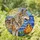 Majestic Wolf Fire Sun Stained Glass Mosaic Art - Intricate Wildlife Nature Decor Stained Glass Suncatcher - 1