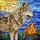 Majestic Wolf Fire Sun Stained Glass Mosaic Art - Intricate Wildlife Nature Decor Stained Glass Suncatcher - 5