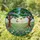 Monarch Butterfly Wildflower Trees Stained Glass Art - Pastoral Meadow Scene Tiffany Style Stained Glass Suncatcher - 1