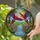 Stained Glass Macaw Parrots Flying Waterfall Tropical Tiffany Landscape Art Stained Glass Suncatcher - 2