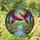 Stained Glass Macaw Parrots Flying Waterfall Tropical Tiffany Landscape Art Stained Glass Suncatcher - 1