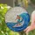 Muscular Surfer Man Riding Wave - Stained Glass Ocean Sun Art Coastal Decor Stained Glass Suncatcher - 2