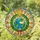 Tiffany Style Stained Glass Earth Globe Laurel Wreath Stars Detailed Jewel Tone Mosaic Stained Glass Suncatcher - 1