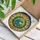 Tiffany Style Stained Glass Earth Globe Laurel Wreath Stars Detailed Jewel Tone Mosaic Stained Glass Suncatcher - 3
