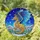 Golden Dragon Stained Glass Night Sky Winter Landscape - Fantasy Dragon Lover Gift Stained Glass Suncatcher - 1