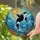 Black White Orca Whale Leaping Sun - Tiffany Stained Glass Ocean Waves Coral Art Stained Glass Suncatcher - 2