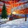 Vintage Steam Locomotive Stained Glass - Tiffany Style Sunset Snow Landscape Pine Tree Art Stained Glass Suncatcher - 5