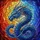 Blue Dragon Stained Glass Art - Menacing Red Eyes, Horns & Spikes, Tiffany Jewel Tones Stained Glass Suncatcher - 5
