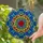 Tiffany Style Stained Glass Red Flower Star Mandala Blue Floral Geometric Intricate Mosaic Art Stained Glass Suncatcher - 2