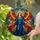 Stained Glass Angel, Fiery Wings, Golden Halo, Deep Blue Robe - Home Decor Gift Stained Glass Suncatcher - 2