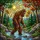 Bigfoot Sasquatch Tiffany Style Stained Glass Forest Stream Nature Sun Landscape Art Stained Glass Suncatcher - 5