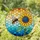 Plump Honeybee Sunflower Stained Glass Honeycomb Mosaic Tiffany Jewel Tone Intricate Art Stained Glass Suncatcher - 1