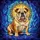 English Bulldog Stained Glass Tiffany Cosmic Mosaic Art with Radiant Halo Detailed Patterns Stained Glass Suncatcher - 5