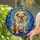 English Bulldog Stained Glass Tiffany Cosmic Mosaic Art with Radiant Halo Detailed Patterns Stained Glass Suncatcher - 2
