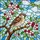 Sparrow Bird Stained Glass Blossoming Tree Pink Flowers Tiffany Style Mosaic Art Stained Glass Suncatcher - 5