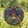 Venetian Masquerade Mask Jester Harlequin Feathered Headdress Tiffany Stained Glass Mosaic Stained Glass Suncatcher - 1