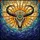 Ornate Bull Skull Tribal Horns Mandala Sunburst Waves Mosaic Stained Glass Decor Stained Glass Suncatcher - 5