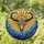 Ornate Bull Skull Tribal Horns Mandala Sunburst Waves Mosaic Stained Glass Decor Stained Glass Suncatcher - 1