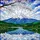 Mount Fuji Cherry Blossom Lake Stained Glass - Japanese Art Landscape Decor Stained Glass Suncatcher - 5