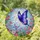 Blue Purple Butterfly Stained Glass Flowers Lush Leaves Clouds Nature Art Stained Glass Suncatcher - 1