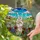 Intricate Peace Sign Hand Wildflower Meadow Green Hills Blue Sky Tiffany Glass Art Stained Glass Suncatcher - 2