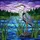 Great Blue Heron Stained Glass Aquatic Landscape Art - Tiffany Style Marsh Reeds Purple Sky Stained Glass Suncatcher - 5