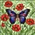 Tiffany Stained Glass Butterfly Poppy Flowers Art - Intricate Jewel Tones Design Stained Glass Suncatcher - 5