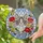 Grey White Cat Molly Name Amber Eyes Butterfly Bee Tiffany Stained Glass Sky Mosaic Art Stained Glass Suncatcher - 2