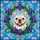 Cream French Bulldog Purple Iris Geometric Stained Glass Mosaic Art with Kitty Stained Glass Suncatcher - 5