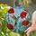 Hummingbird Red Poppy Stained Glass Mosaic Tiffany Style Intricate Jewel Tone Art Stained Glass Suncatcher - 2