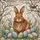 Fluffy Brown Rabbit Easter Eggs Bird Tiffany Stained Glass Spring Home Decor Gift Stained Glass Suncatcher - 5